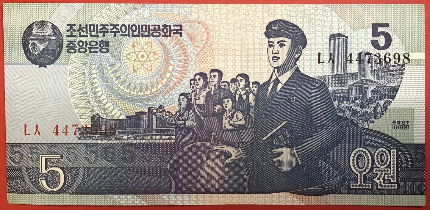 North Korea - 5 Won 1998 P#40b Kvalitet 0