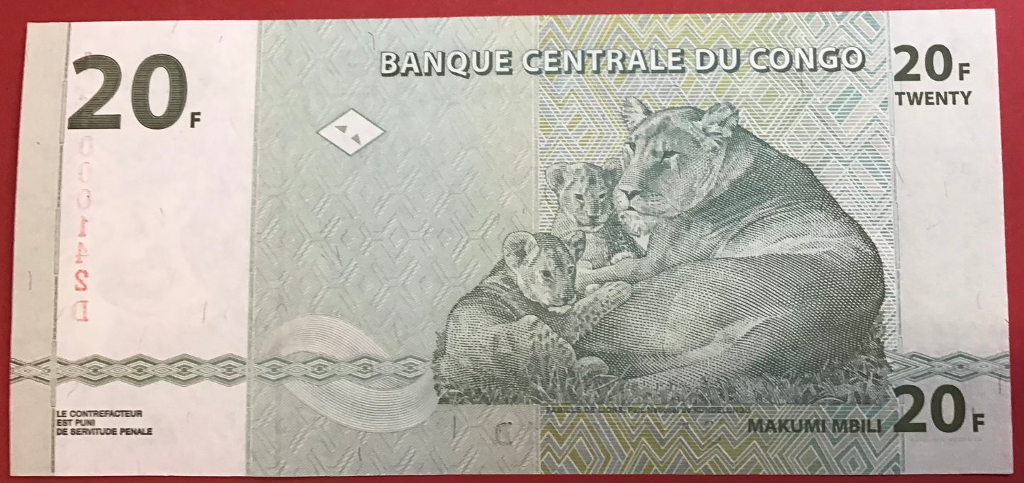 Congo Democratic Republic - 20 Francs 30.6.2003 P#94a Kvalitet 0