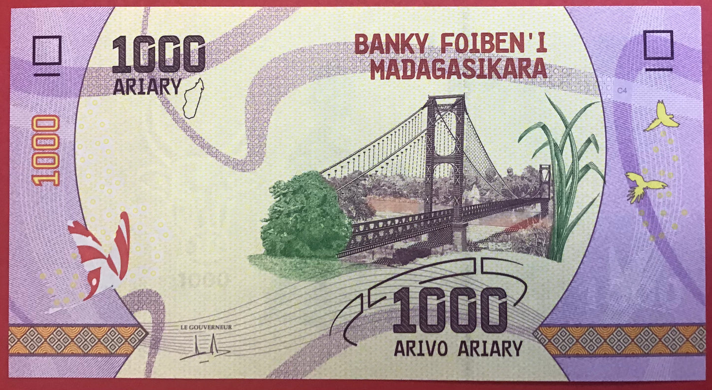 Madagascar - 1000 Ariary (2017) P#100 Kvalitet 0