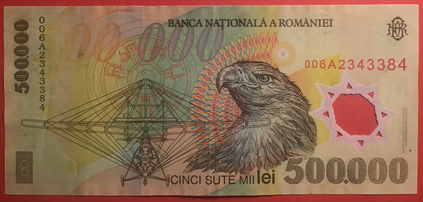 Romania - 500.000 Lei 2000 P#115b Kvalitet 1+