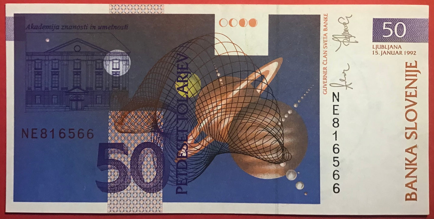 Slovenia - 50 Tolarjev 15.1.1992 P#13a Kvalitet 0