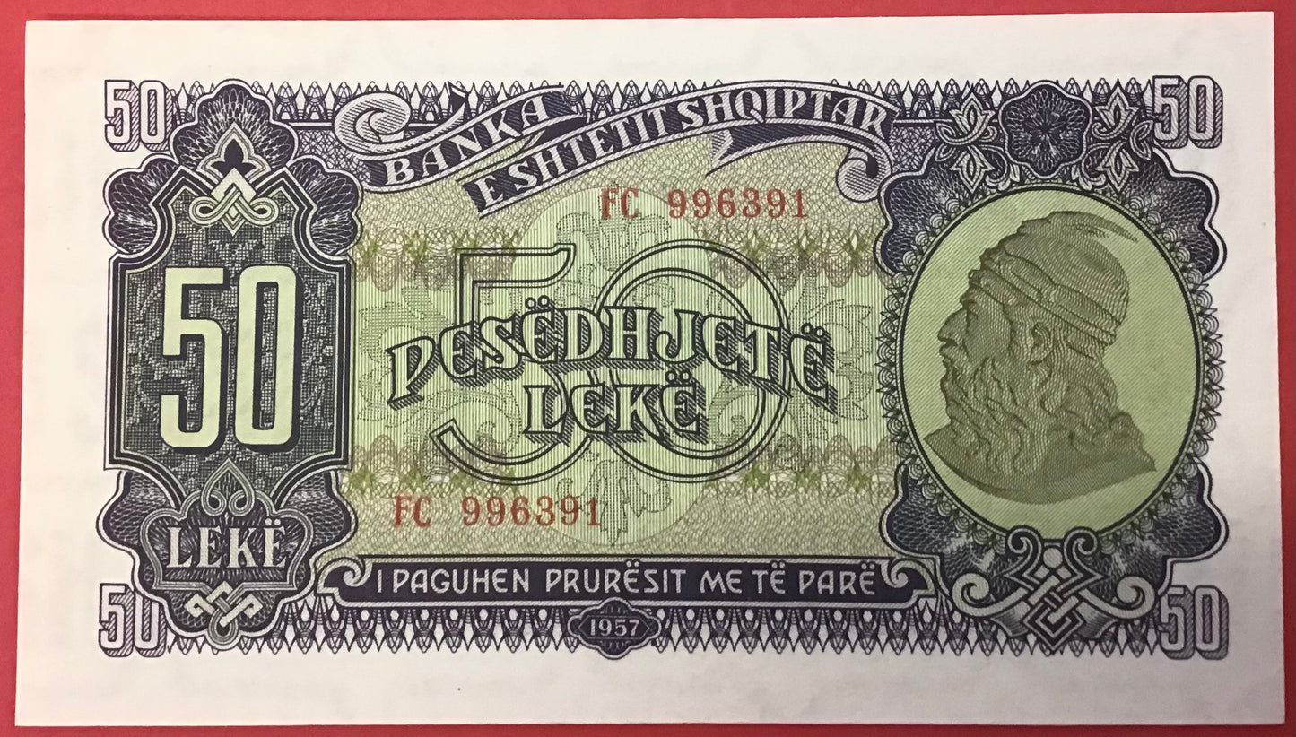Albania - 50 Lekë 1957 P#29a Kvalitet 01