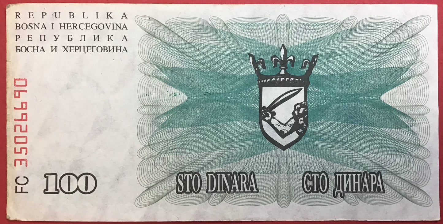 Bosnia-Herzegovina - 100.000 Dinara 1993 *Sarajevo* P#56i Kvalitet 1+