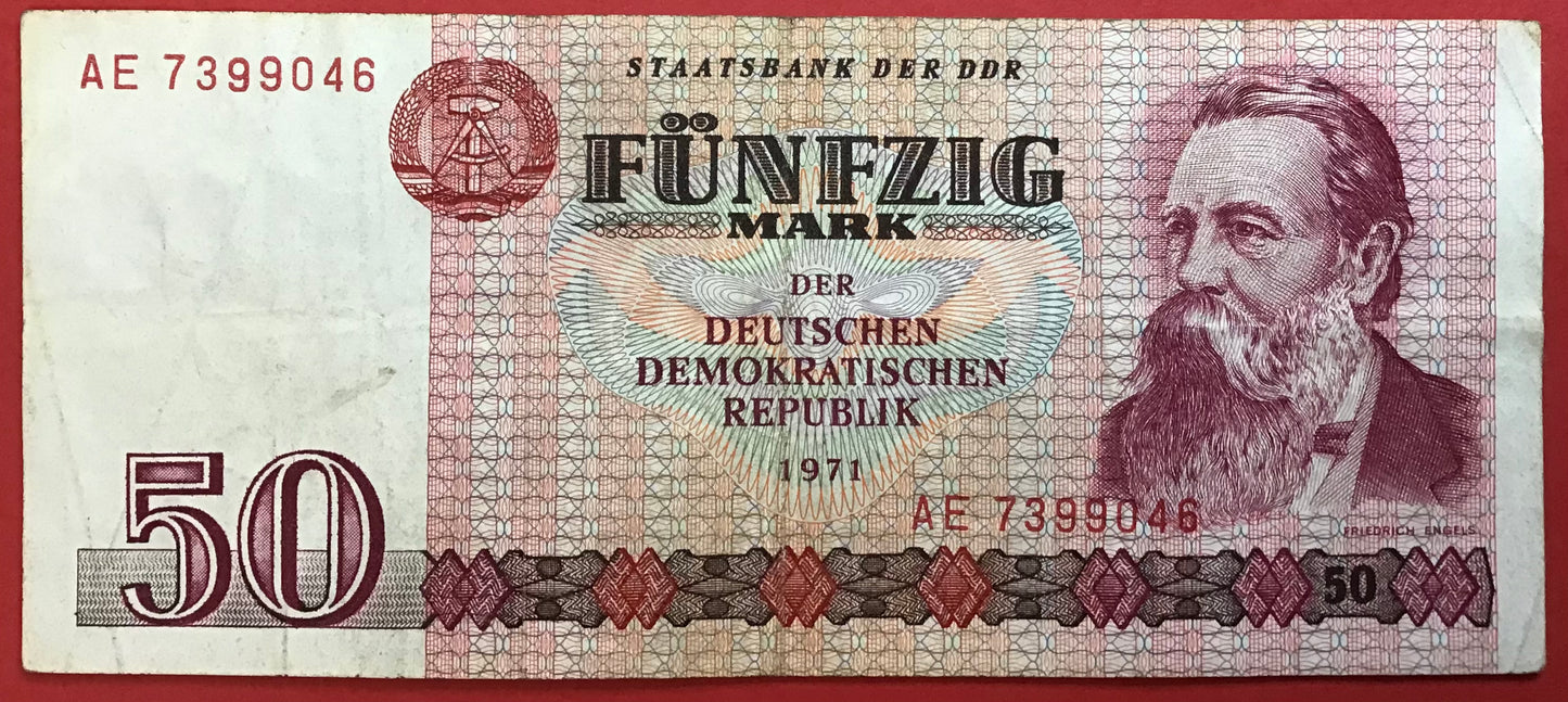 East-Germany - 50 Mark 1971 P#30a Kvalitet 1/1+