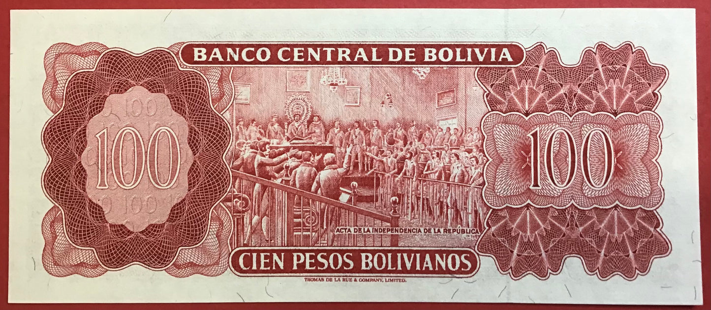 Bolivia - 100 Pesos Bolivianos (1983) P#164A Kvalitet 0