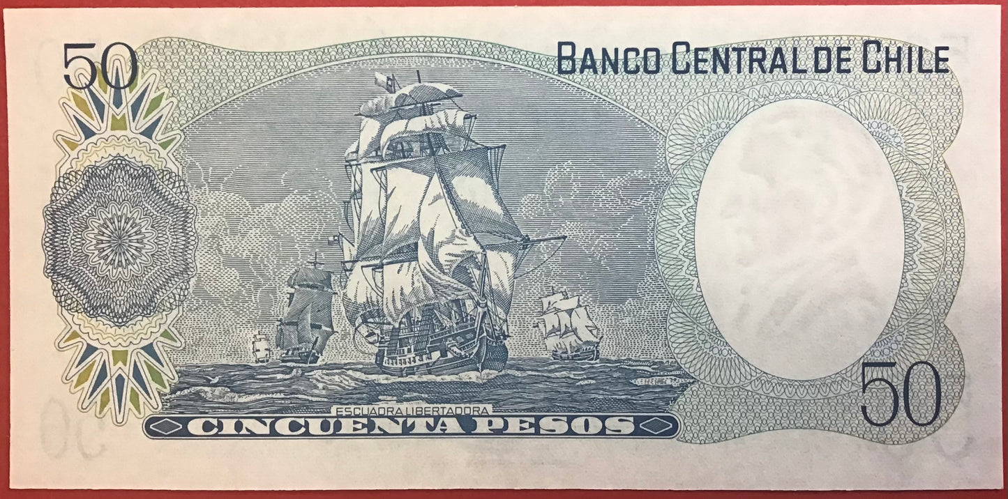 Chile - 50 Pesos 1981 P#151b Kvalitet 0