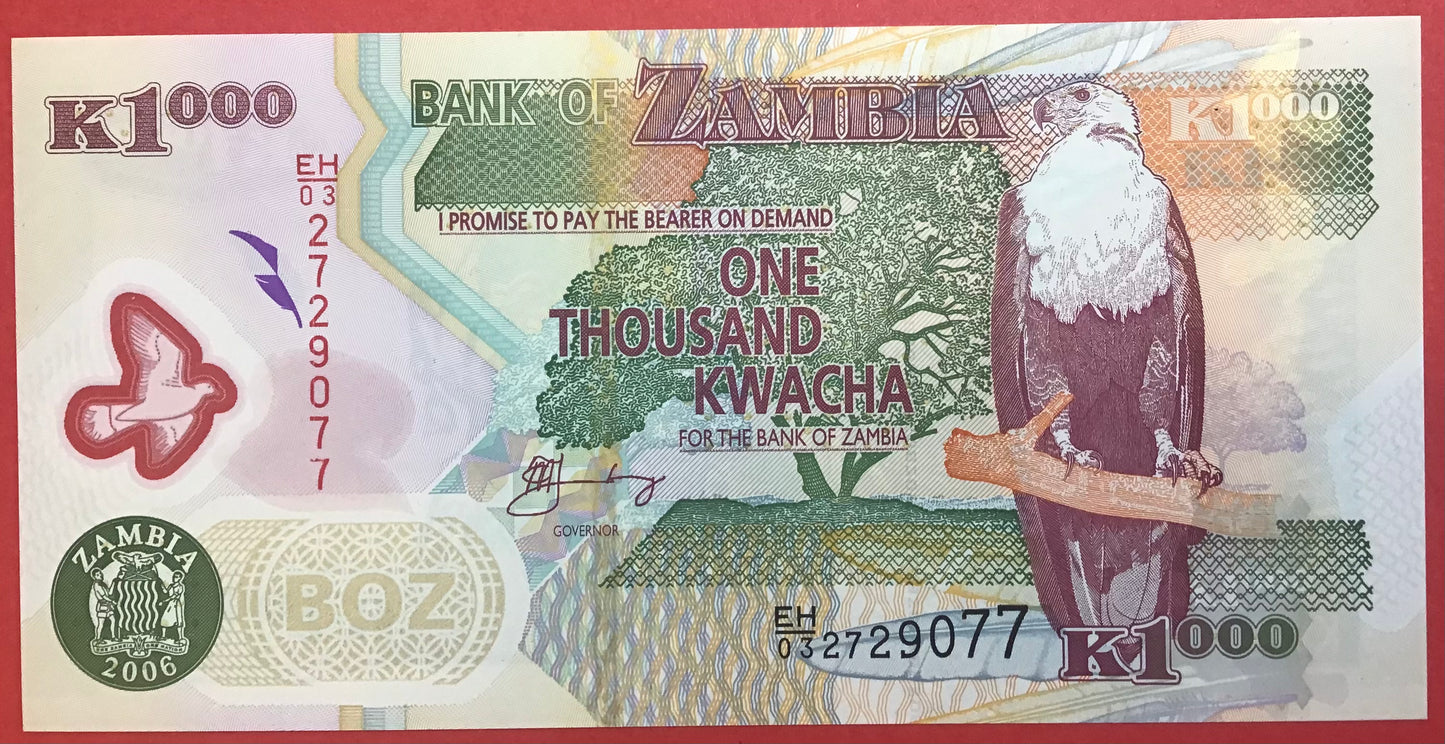 Zambia - 1000 Kwacha 2006 P#44e Kvalitet 0