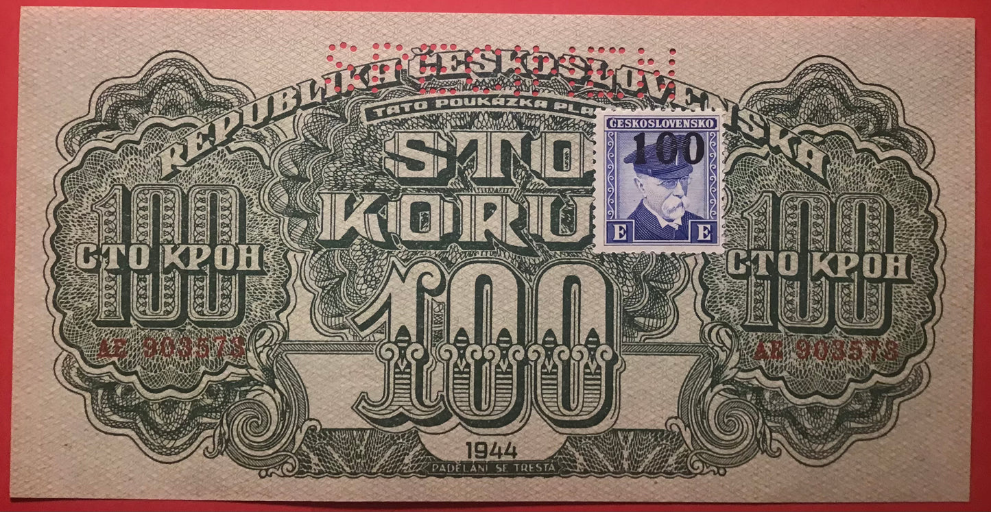 Czechoslovakia - 500 Korun (1945- old date 1944) P#53s *Specimen* Kvalitet 01/0
