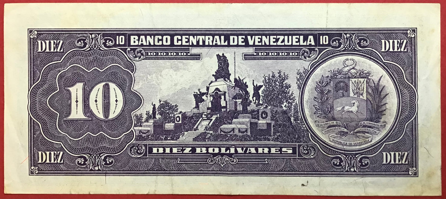 Venezuela - 10 Bolivares 5.6.1995 P#61d Kvalitet 1+