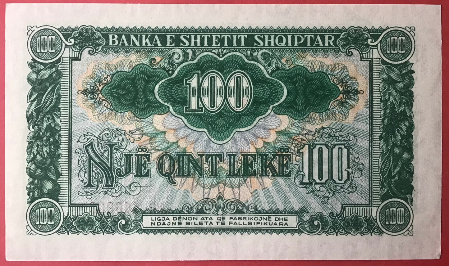 Albania - 100 Lekë 1957 P#30a Kvalitet 01