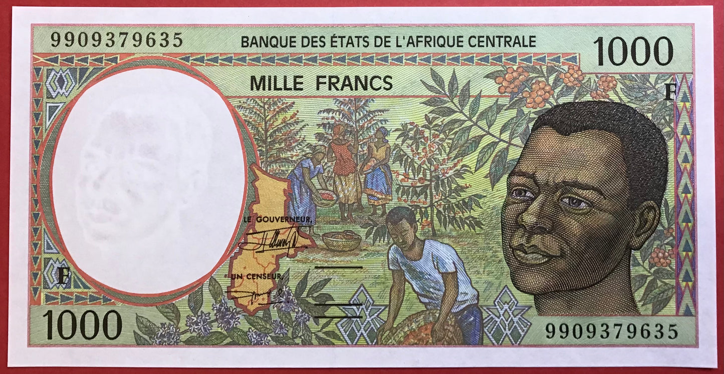 Central African Republic/Republic - 1000 Francs 1999 P#302Ff Kvalitet 0