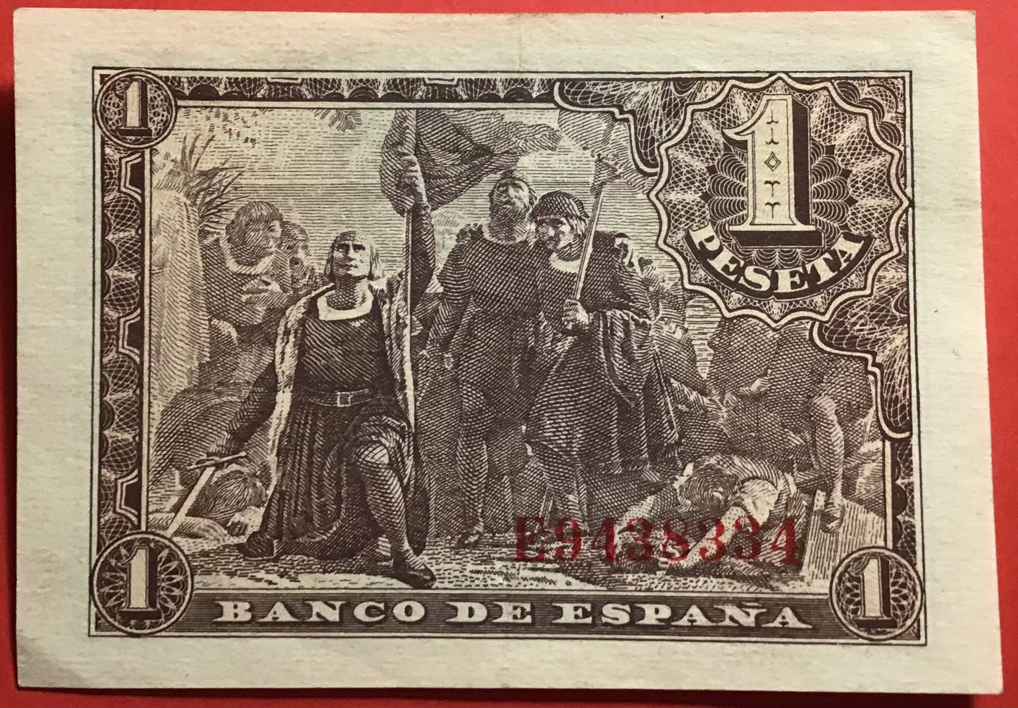 Spain - 1 Peseta 21.5.1943 P#126a Kvalitet 01
