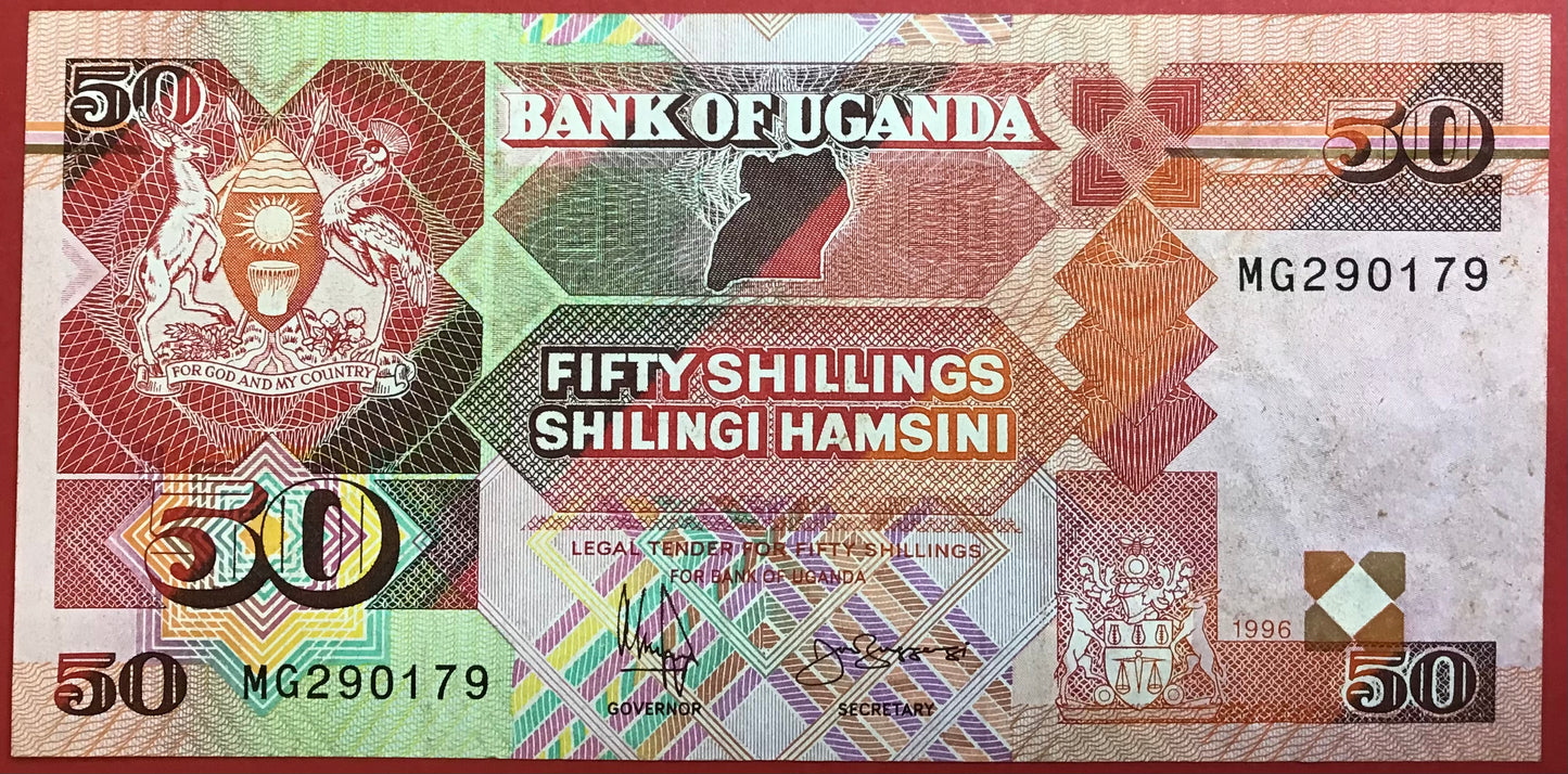 Uganda - 50 Shillings 1996 P#30c Kvalitet 1+