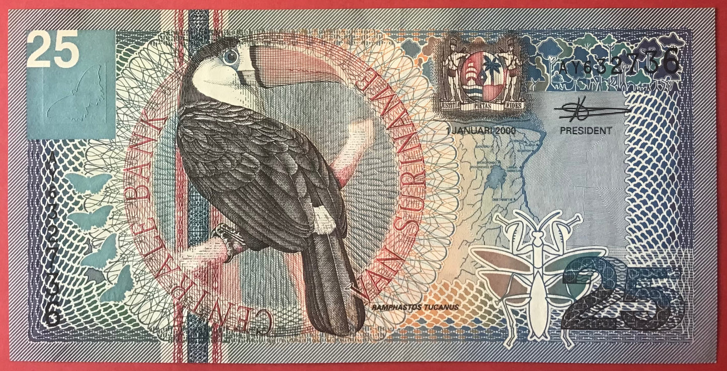 Suriname - 25 Gulden 1.1.2000 P#148 Kvalitet 0