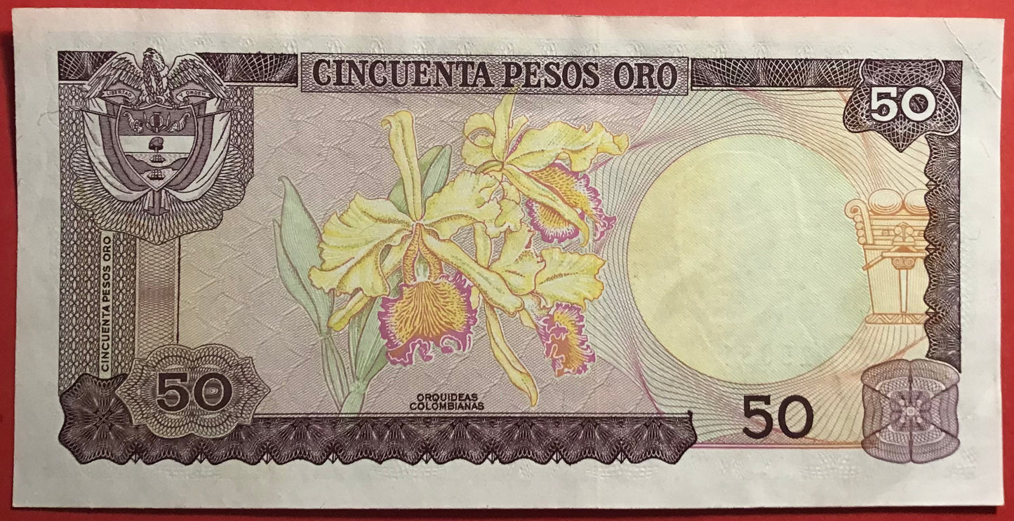 Colombia - 50 Pesos Oro 1.1.1983 P#422b Kvalitet 01