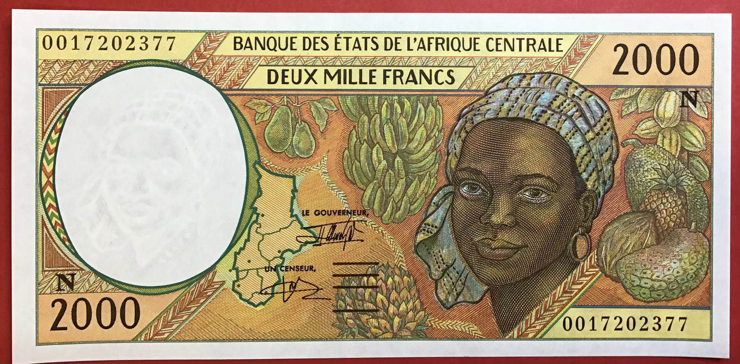 Central African Republic/Equatorial Guinea - 2000 Francs 2000 P502Ng Kvalitet 0