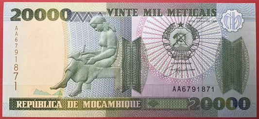 Mozambique - 20.000 Meticais 16.6.1999 P#140 Kvalitet 0