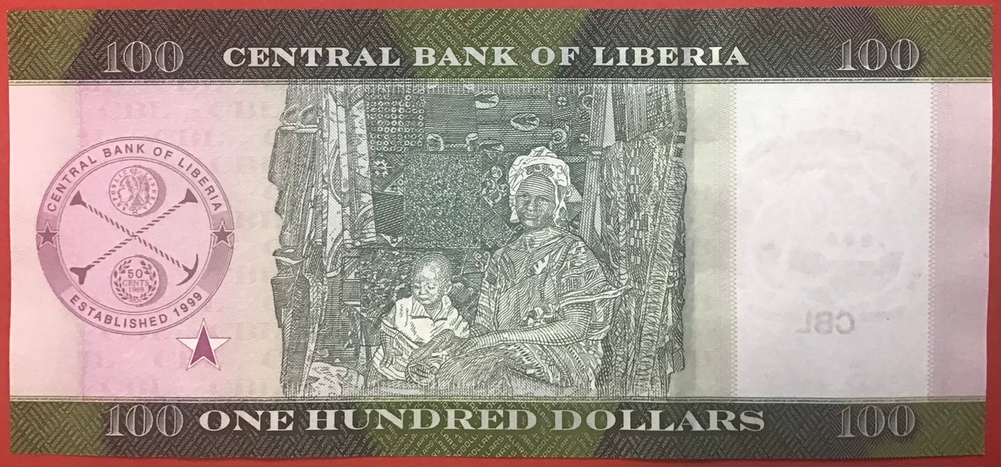 Liberia - 100 Dollars 2021 P#W41 Kvalitet 0