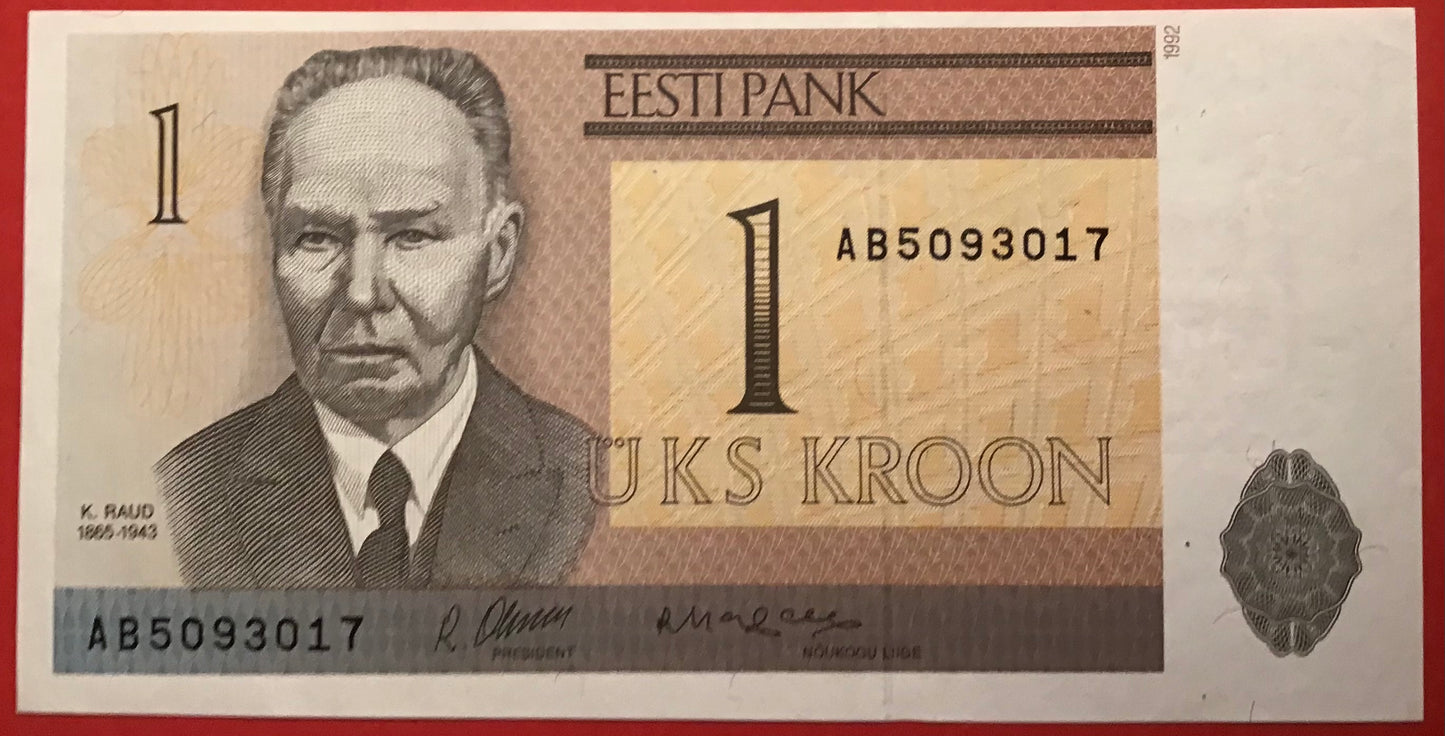 Estonia - 1 Kroon 1992 P#69a Kvalitet 01/0