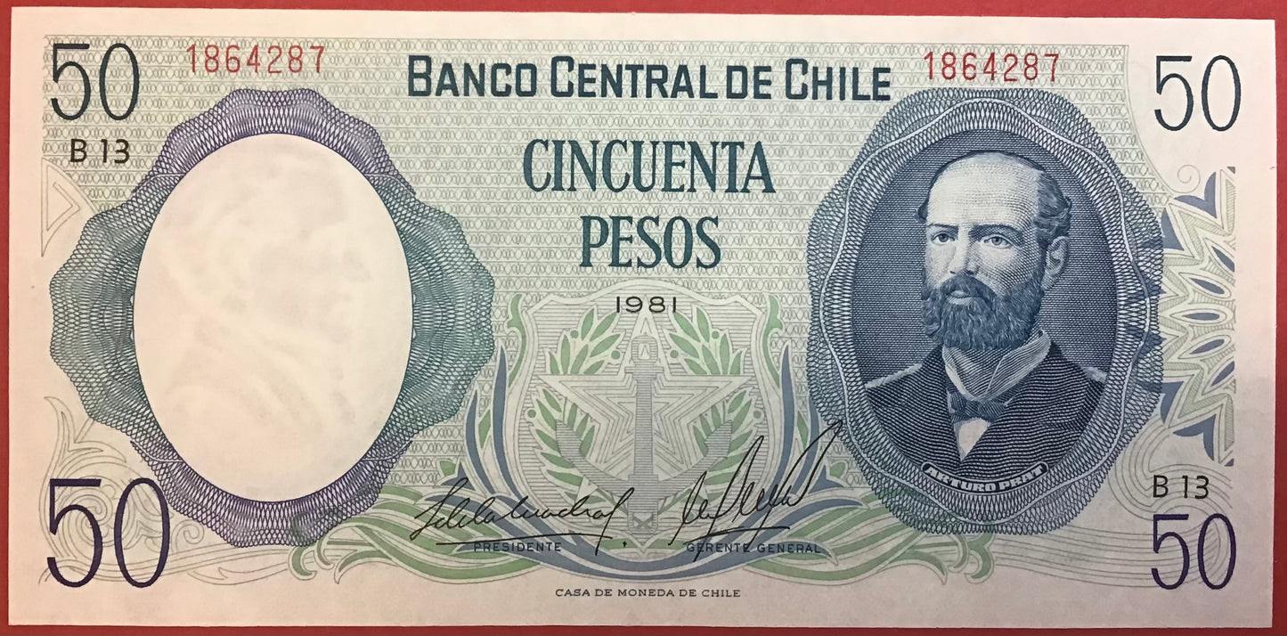 Chile - 50 Pesos 1981 P#151b Kvalitet 0