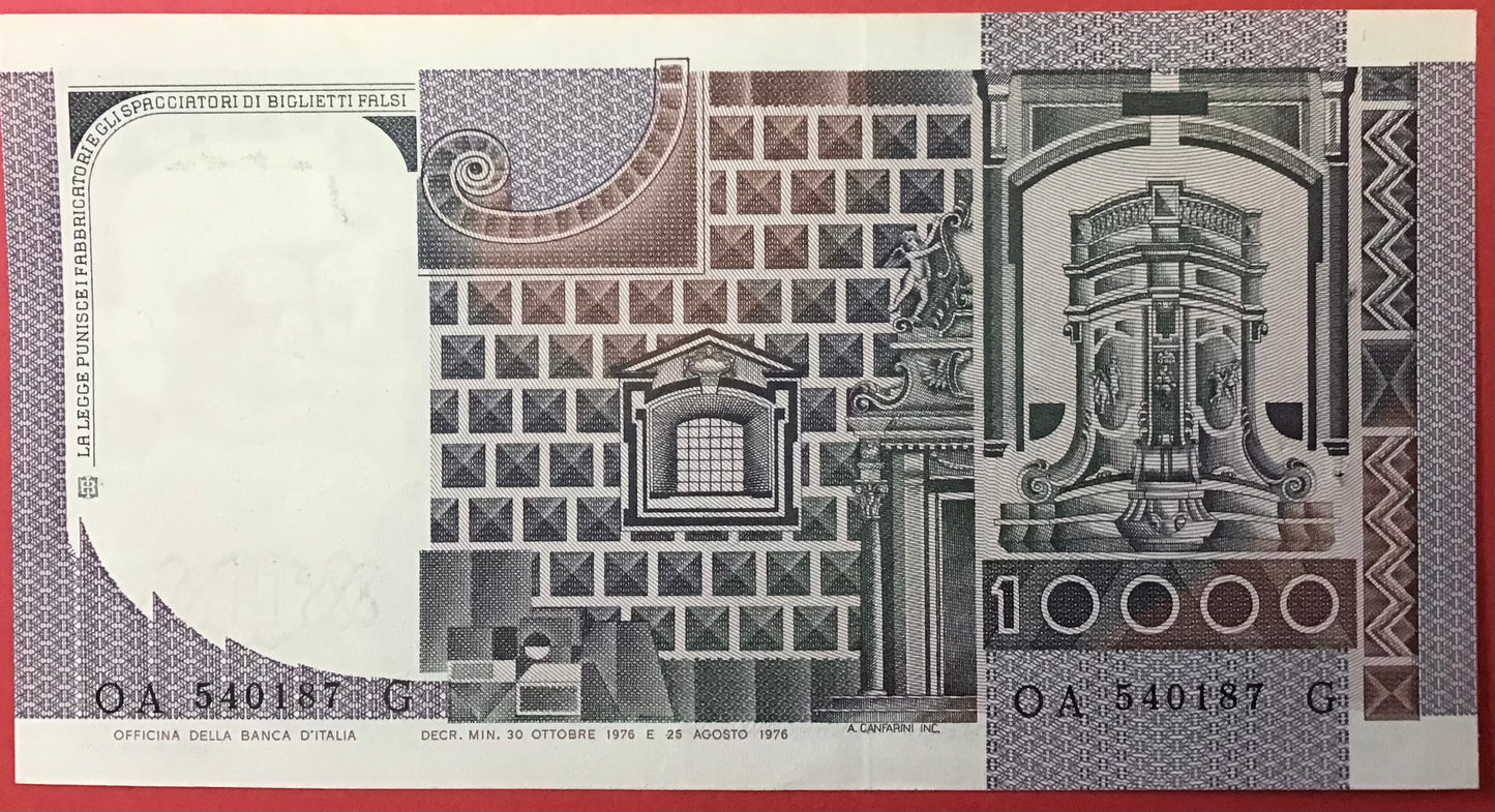 Italy - 10.000 Lire 30.10.1976 P#106a Kvalitet 01