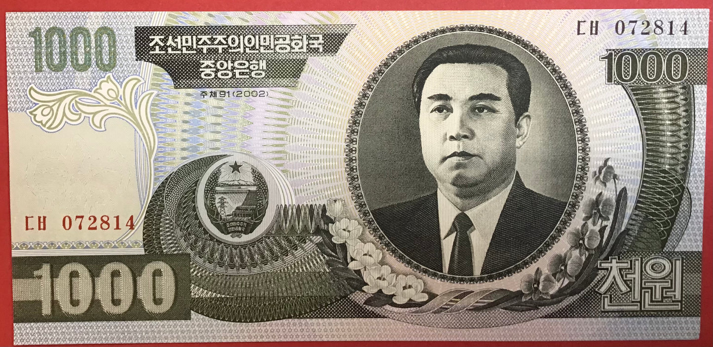 North Korea - 1000 Won 2002 P#45a Kvalitet 0