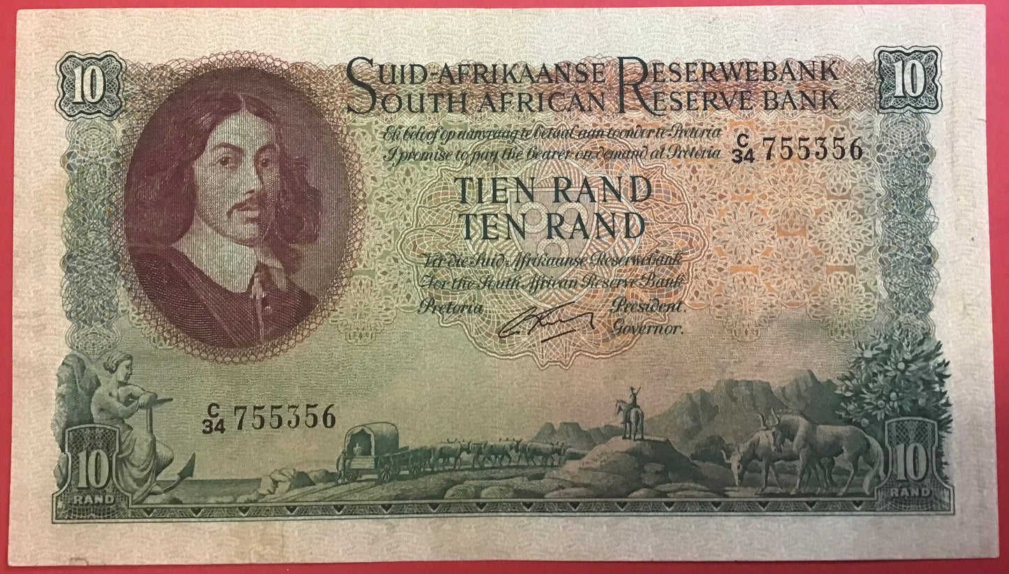 South Africa - 10 Rand (1961-65) P#106b Kvalitet 1+/01