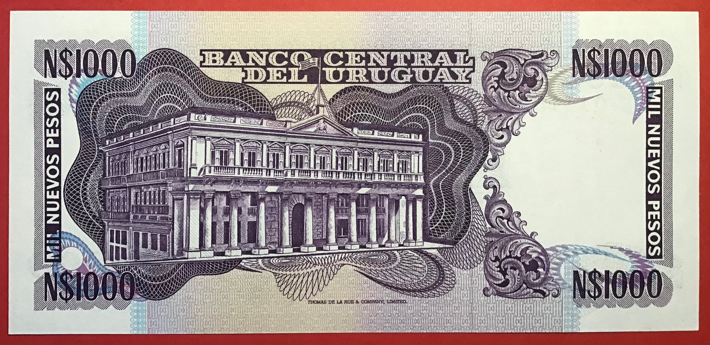 Uruguay - 1000 Nuevos Pesos 1991 P#64Aa Kvalitet 0