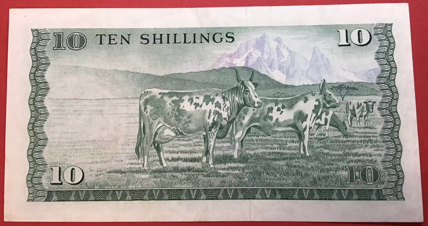Kenya - 10 Shillings 1.7.1977 P#12c Kvalitet 01