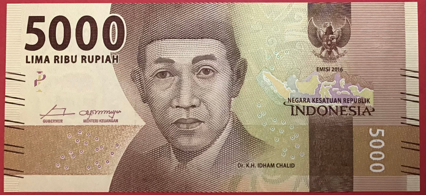 Indonesia - 5000 Rupiah 2016 P#156a Kvalitet 0