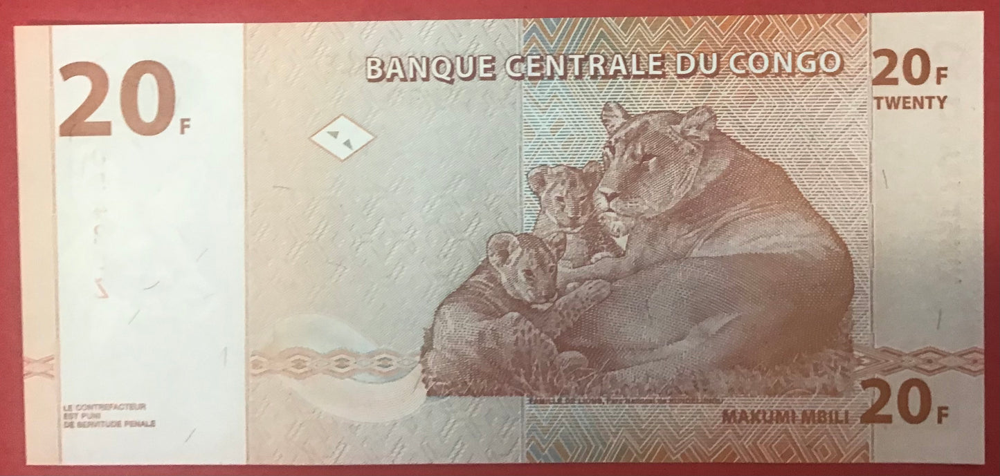 Congo Democratic Republic - 20 Francs 1.11.1997 P#88A Kvalitet 0