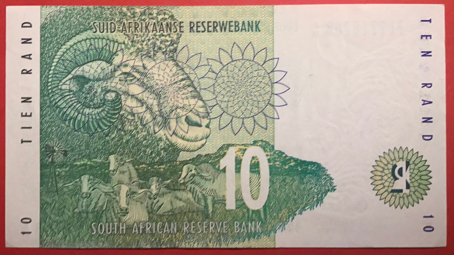 South Africa - 10 Rand 1999 P#123b Kvalitet 01