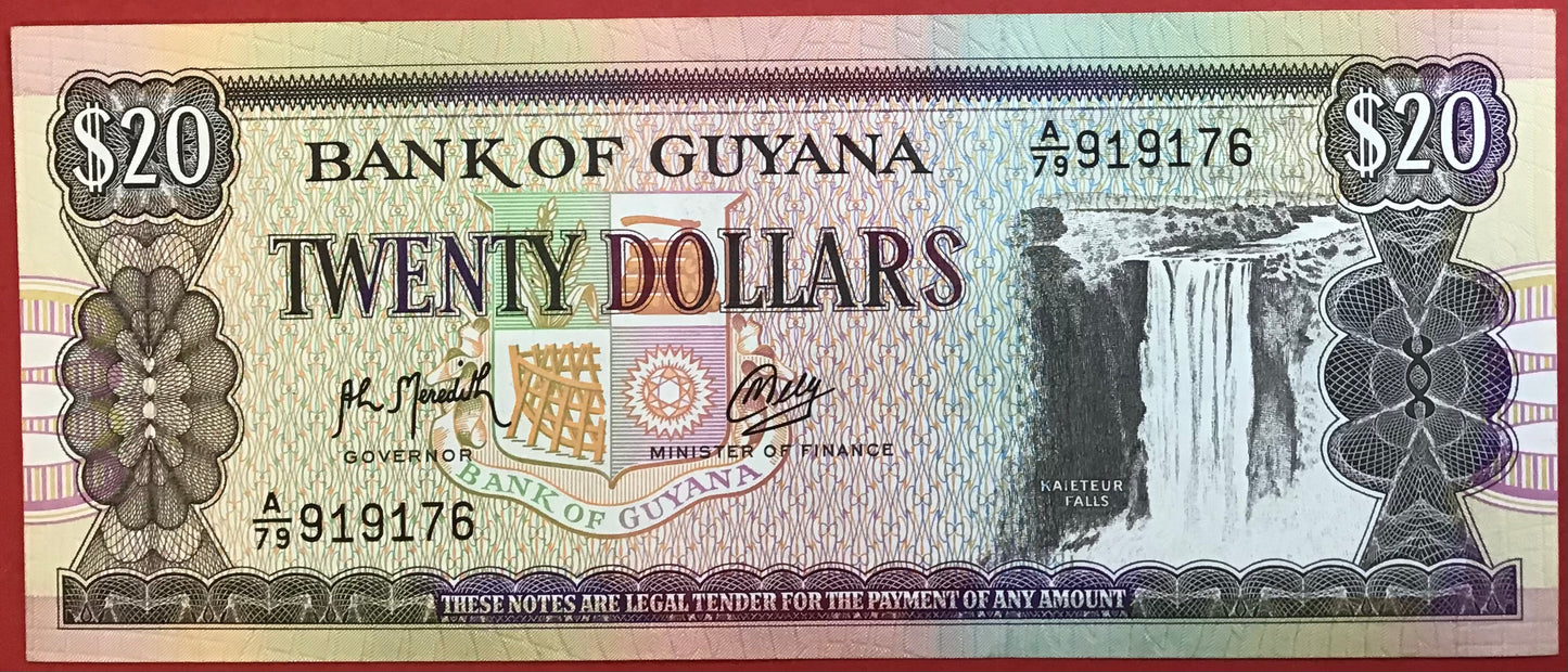 Guyana - 20 Dollars (1989) P#27 Kvalitet 0