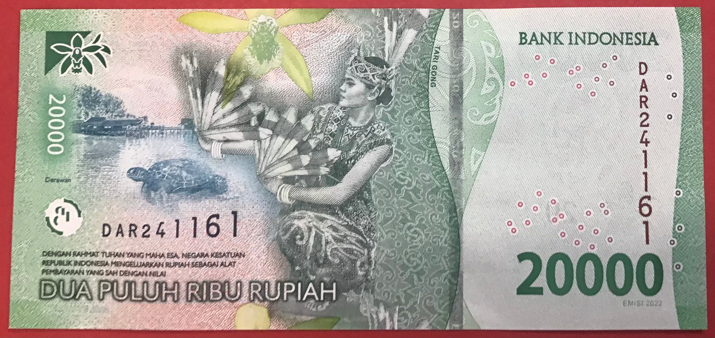 Indonesia - 20.000 Rupiah 2022 P#W166 Kvalitet 0