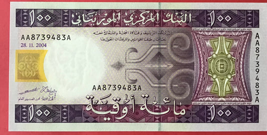 Mauritania - 100 Ouquiya 28.11.2004 P#10a Kvalitet 0