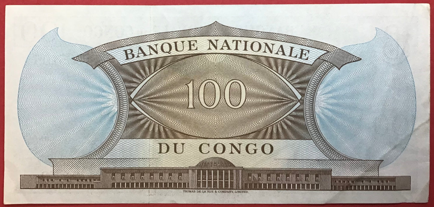 Congo Democratic Republic - 100 Francs 1.2.1962 P#6a Kvalitet 1++