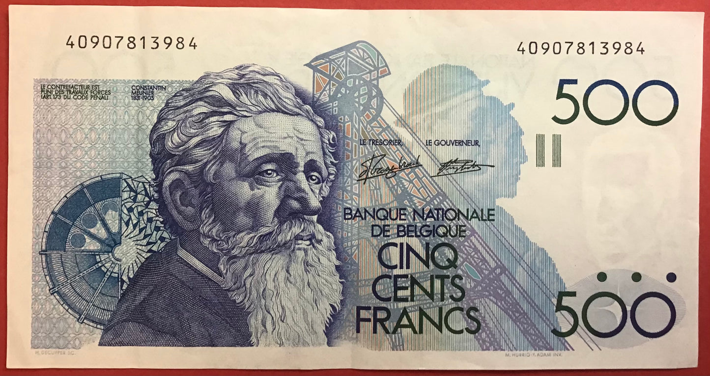 Belgium - 500 Francs (1982-98) P#143a Kvalitet 1+