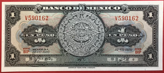 Mexico -1 Peso 22.7.1970 P#59l Kvalitet 0