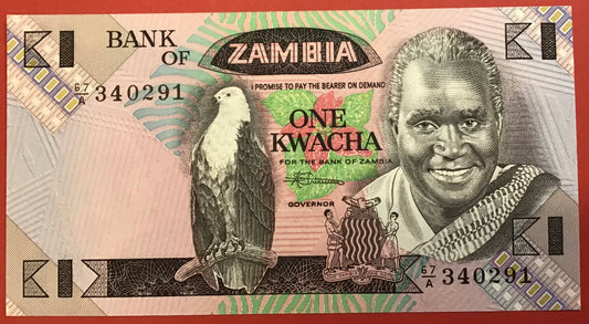 Zambia - 1 Kwacha (1980-88) P#23b Kvalitet 0