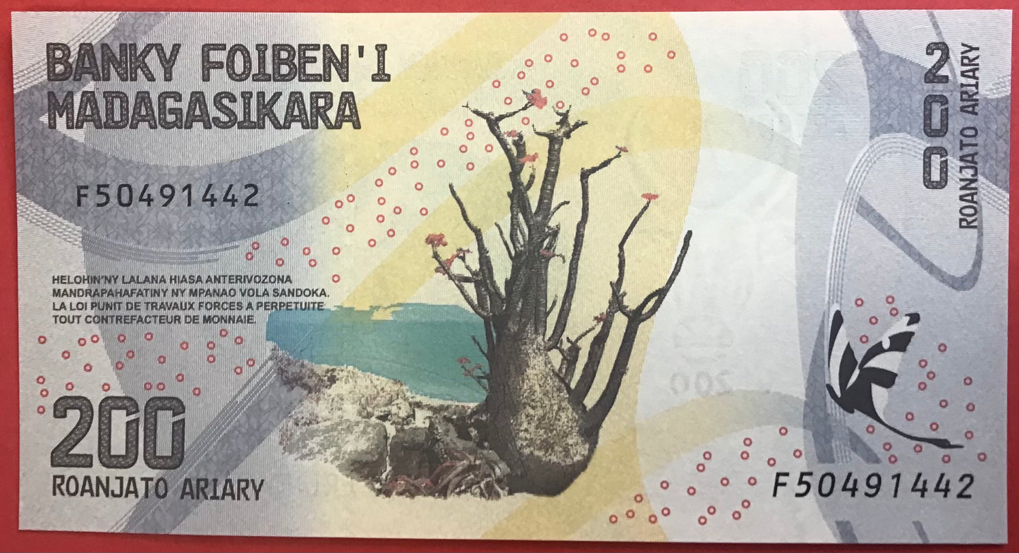 Madagascar - 200 Ariary (2017) P#98 Kvalitet 0