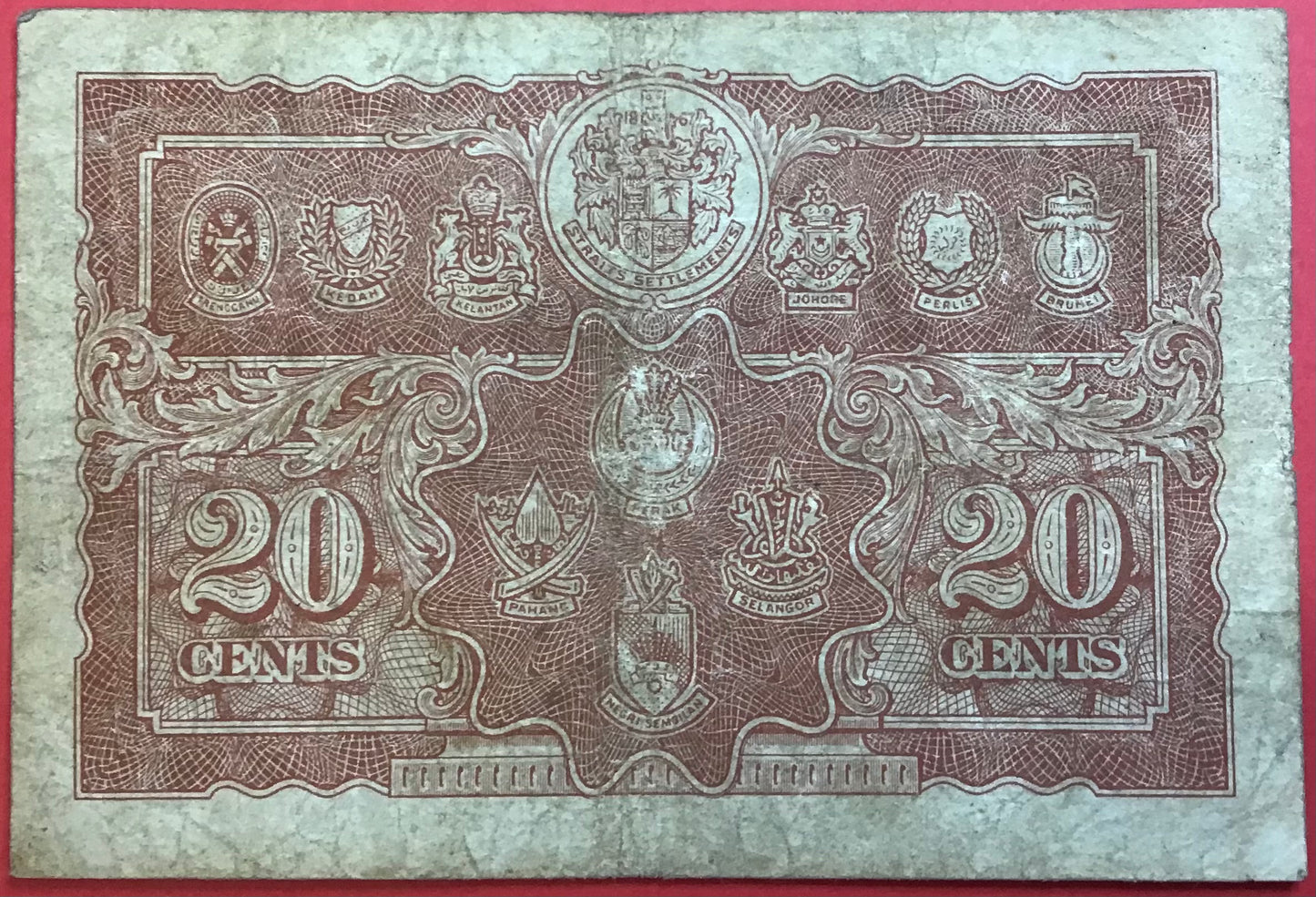 Malaya/Board Of Commissioners Of Currency - 20 Cents 1.7.1941 P#9a Kvalitet 1/1+