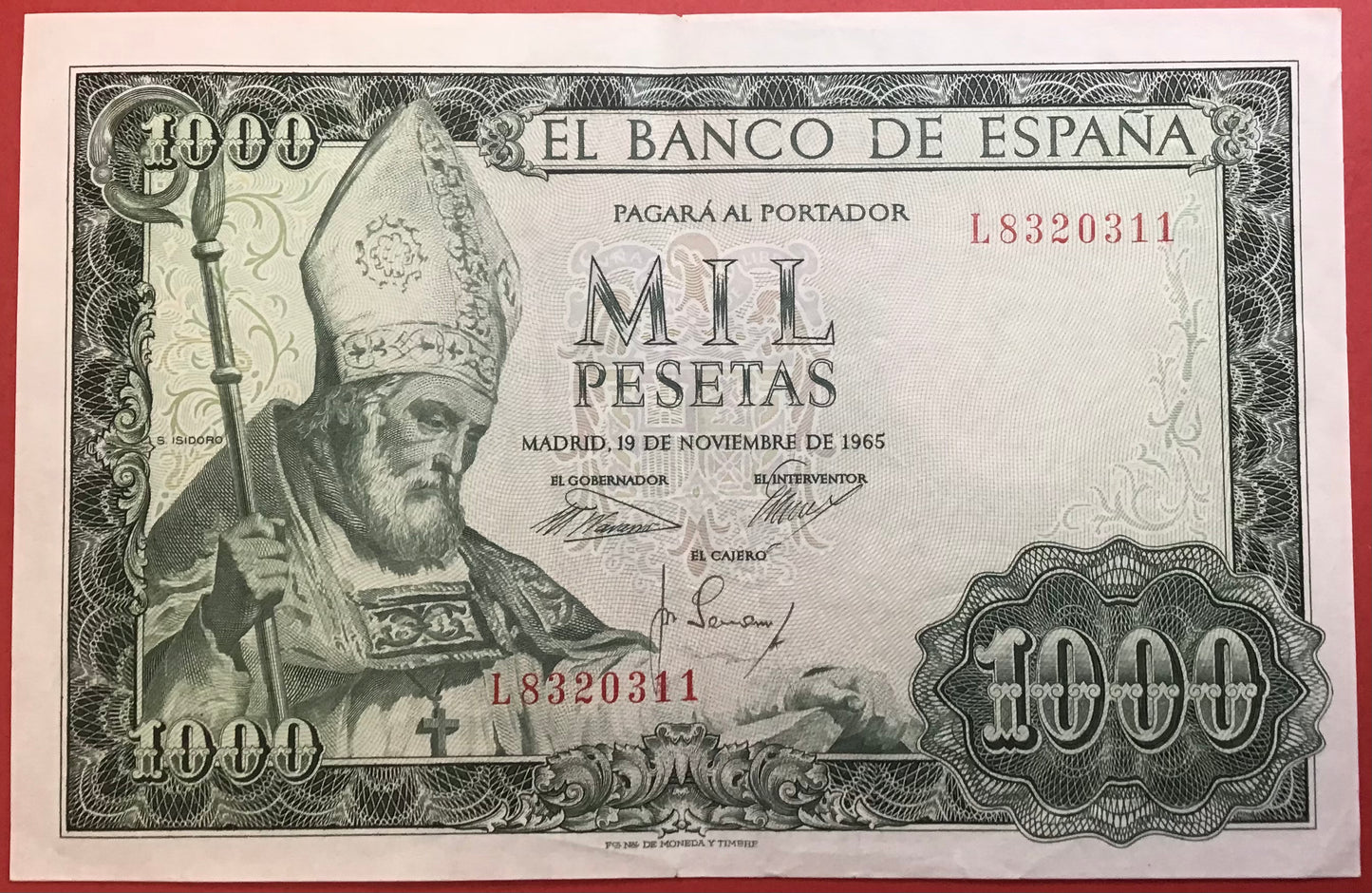 Spain - 1000 Pesetas 19.11.1965 P#151 Kvalitet 1+/01