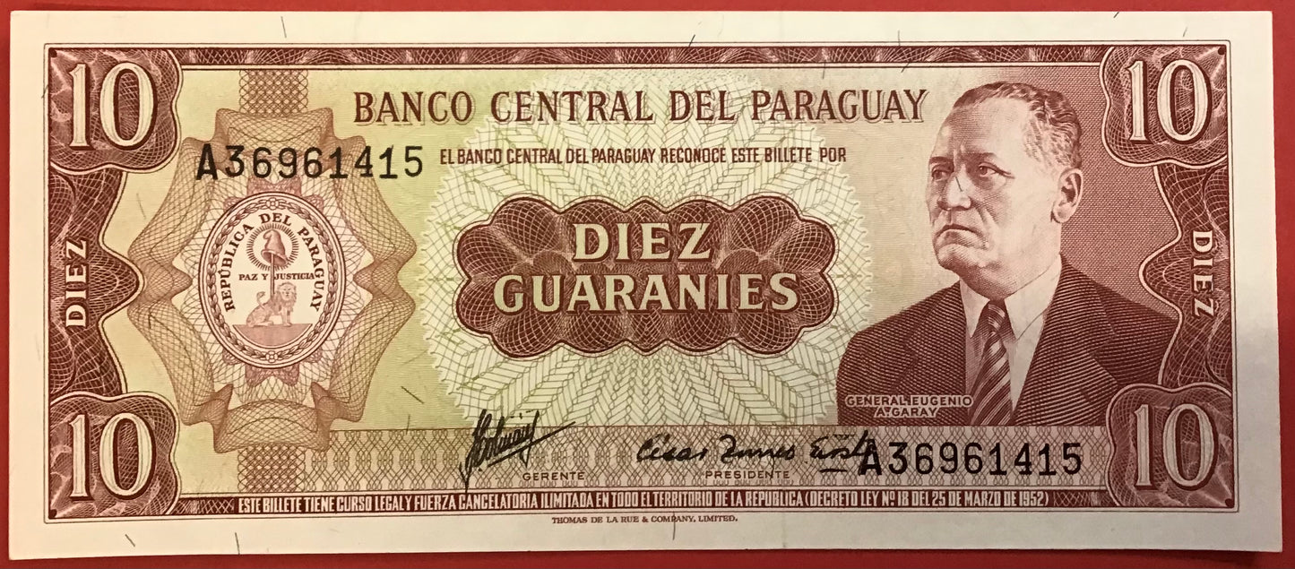 Paraguay - 10 Guaranies P#196b Kvalitet 0