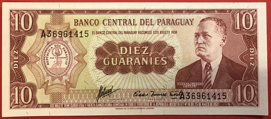 Paraguay - 10 Guaranies P#196b Kvalitet 0