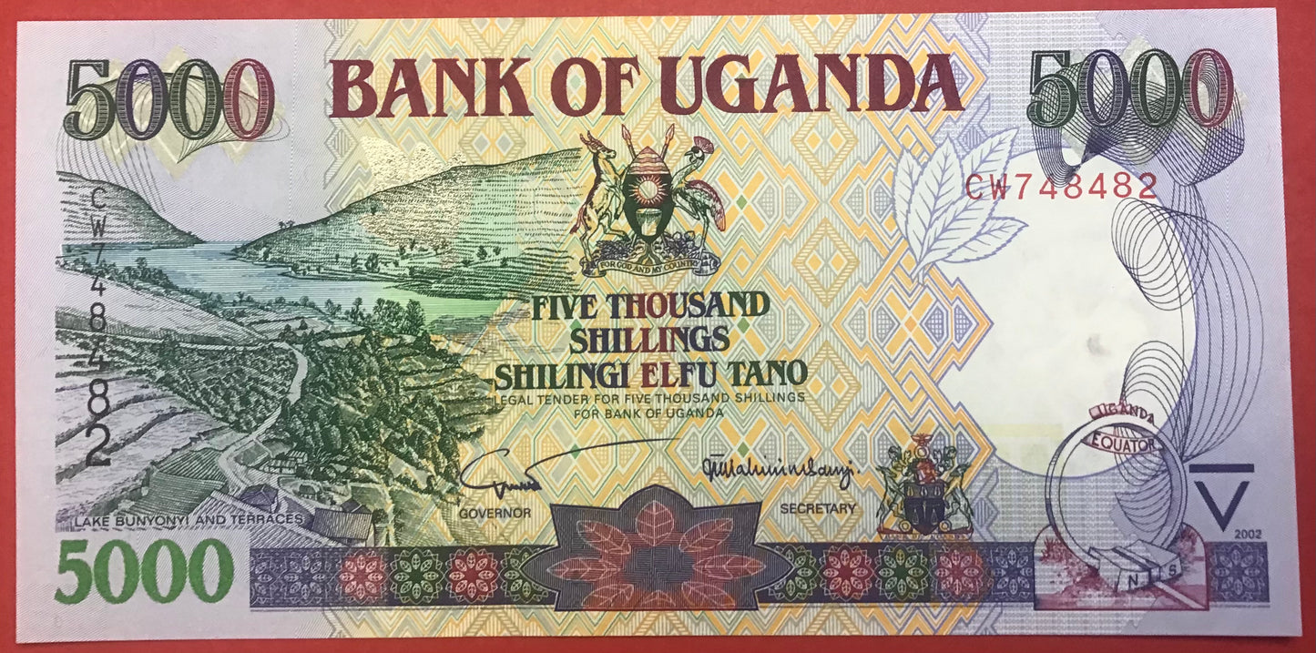 Uganda - 5000 Shillings 2002 P#40b Kvalitet 0