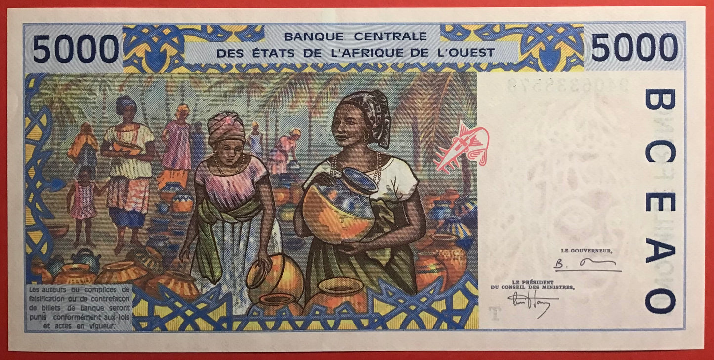 West African States - 5000 Francs 1994 P#813Tc Kvalitet 0