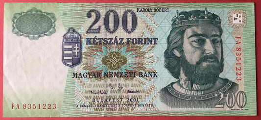 Hungary - 200 Forint 2001 P#187a Kvalitet 1+/01