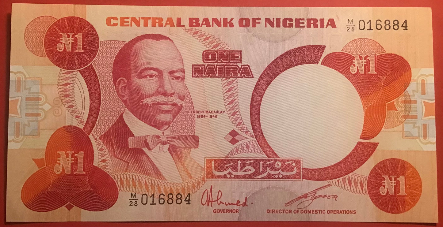 Nigeria - 1 Naira (1979-84) P#19c Kvalitet 0