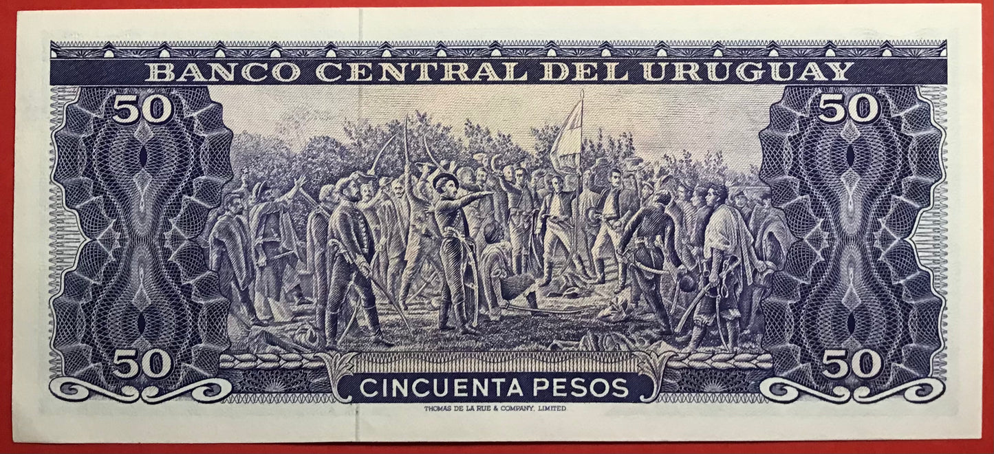 Uruguay - 50 Pesos (1967) P#46a Kvalitet 0