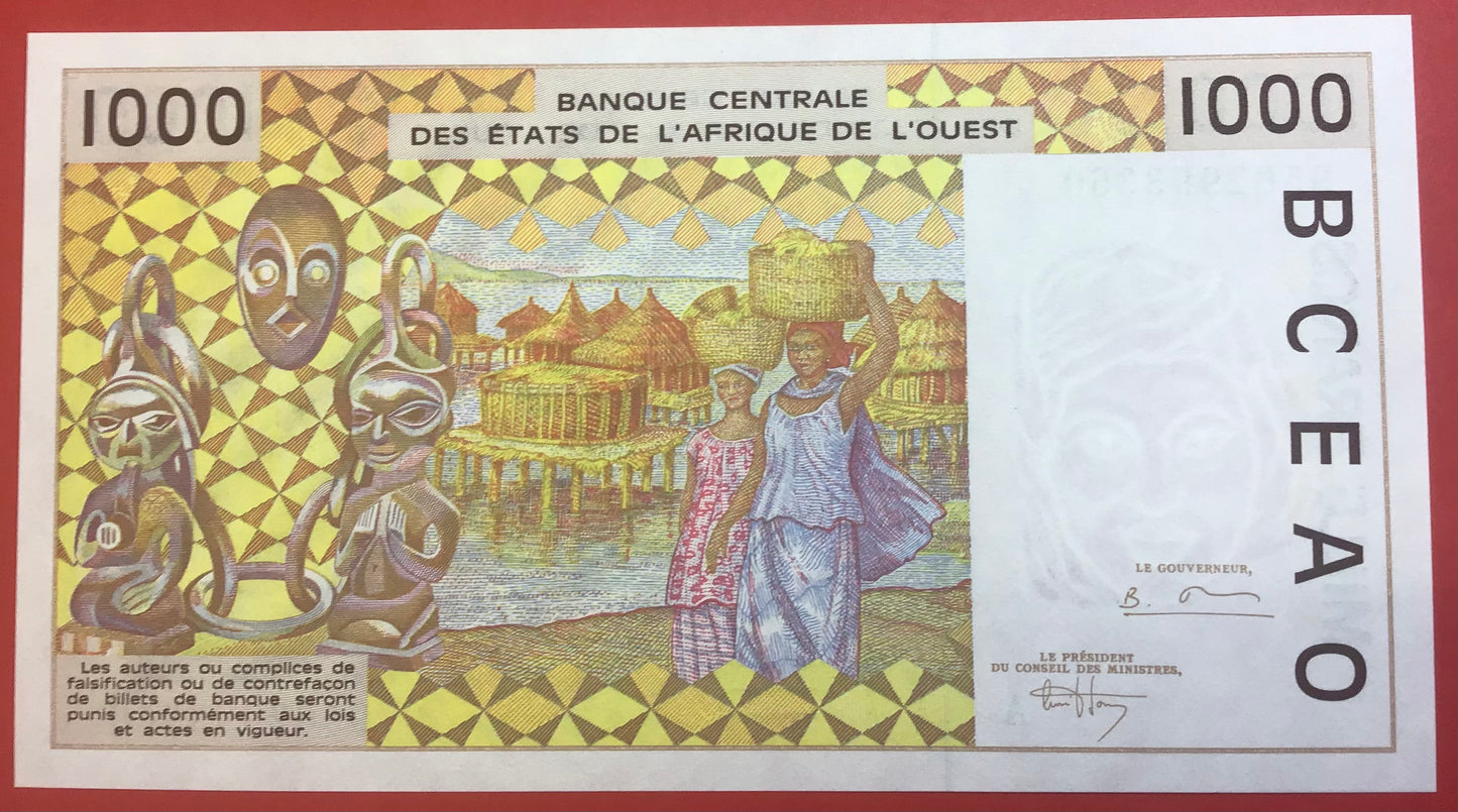West African States/Cote D’Ivoire - 1000 Francs 1995 P#111Ae Kvalitet 0